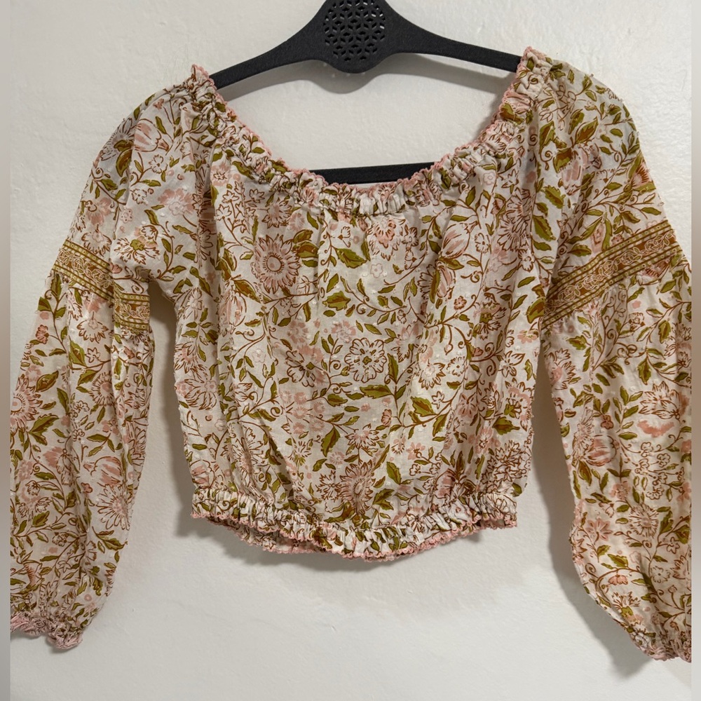 Poupette St Barth Floral Boho Crop Top & Tiered Mini Skirt Set XS - Picture 9 of 13